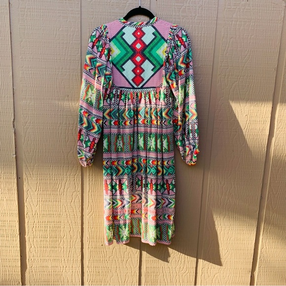 Farm Rio Colorful Geometric Patterned Dress - Picture 3 of 15